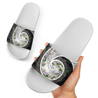 Piko Hawaii Slide Sandals Polynesian Pattern With Maile Pikake Honohono Lei LT05 - Polynesian Pride