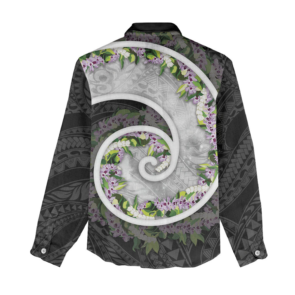Piko Hawaii Women Casual Shirt Polynesian Pattern With Maile Pikake Honohono Lei LT05 - Polynesian Pride