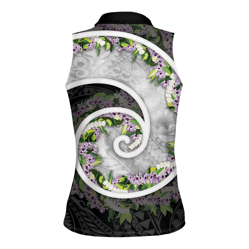 Piko Hawaii Women Sleeveless Polo Shirt Polynesian Pattern With Maile Pikake Honohono Lei LT05 - Polynesian Pride