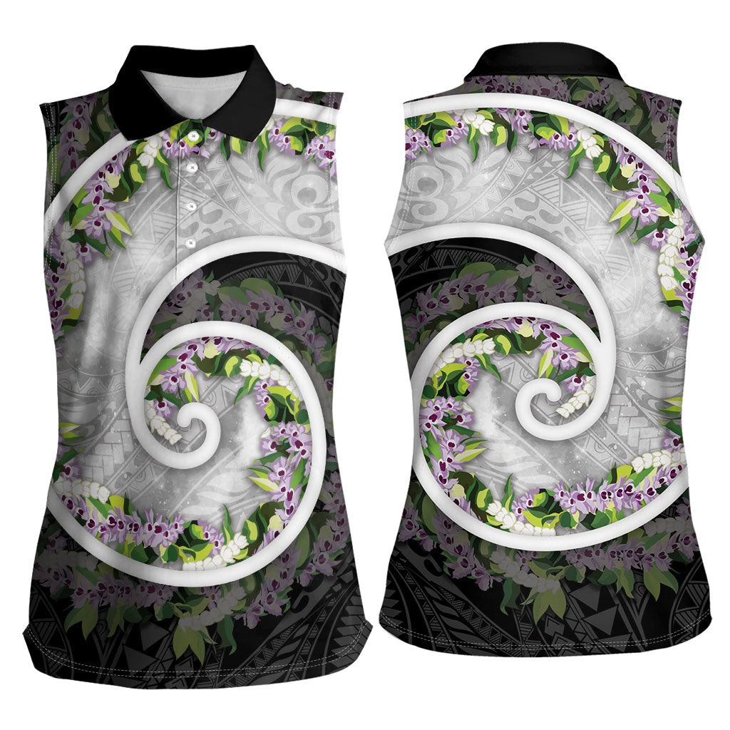 Piko Hawaii Women Sleeveless Polo Shirt Polynesian Pattern With Maile Pikake Honohono Lei LT05 - Polynesian Pride
