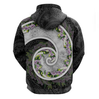 Piko Hawaii Zip Hoodie Polynesian Pattern With Maile Pikake Honohono Lei LT05 - Polynesian Pride