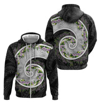 Piko Hawaii Zip Hoodie Polynesian Pattern With Maile Pikake Honohono Lei LT05 - Polynesian Pride