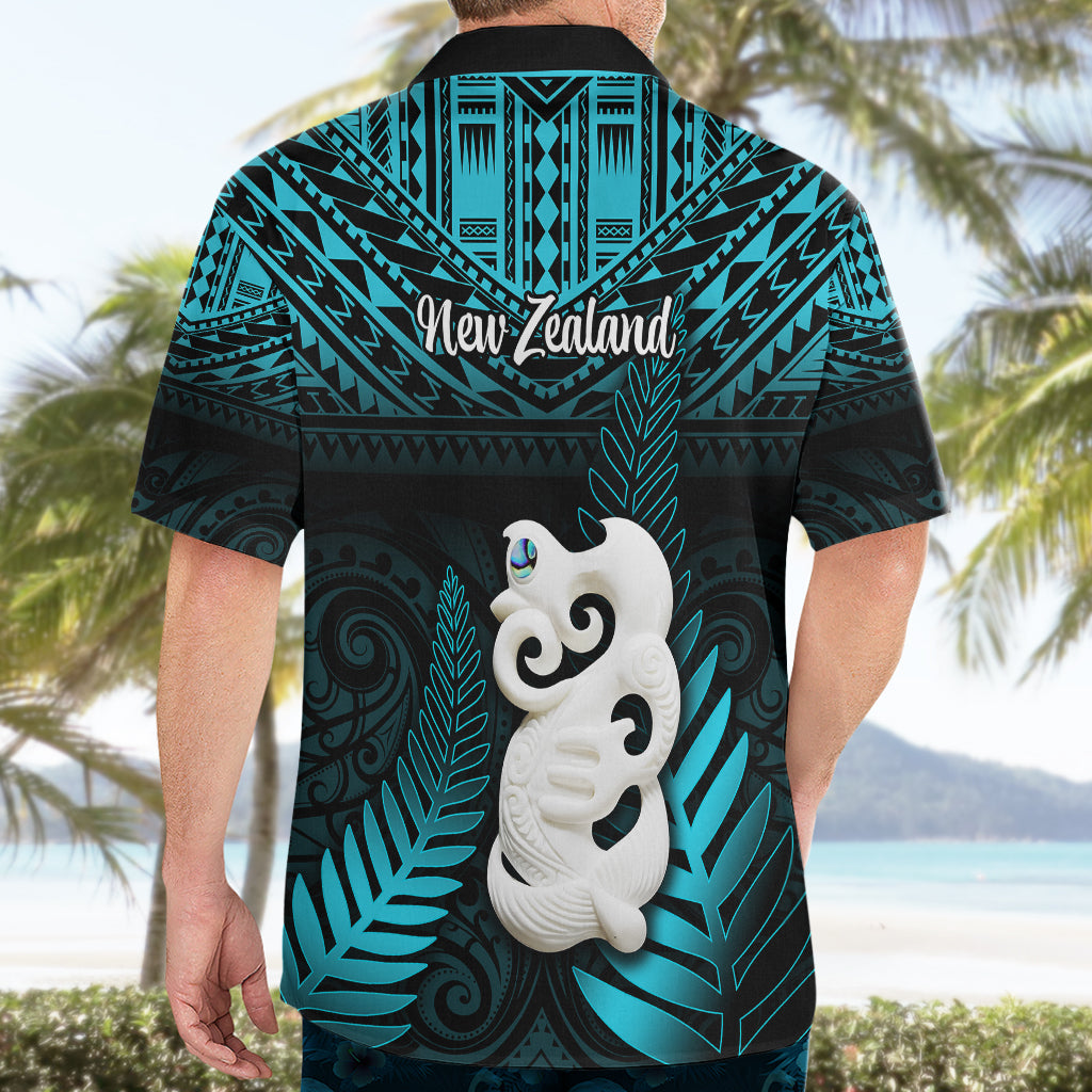 New Zealand Hawaiian Shirt Manaia Maori Pattern With Turquoise Fern LT05 - Polynesian Pride