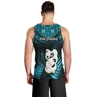 New Zealand Men Tank Top Manaia Maori Pattern With Turquoise Fern LT05 - Polynesian Pride