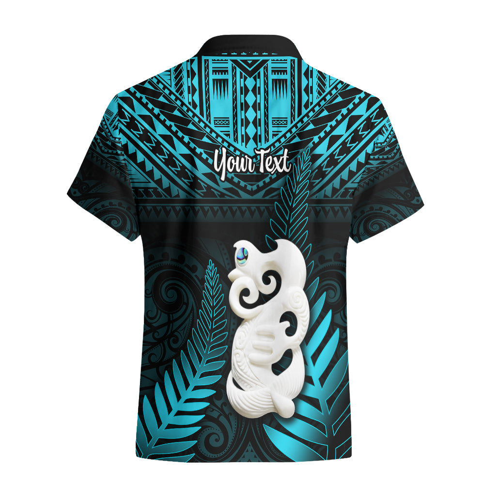 Personalized New Zealand Hawaiian Shirt Manaia Maori Pattern With Turquoise Fern LT05 - Polynesian Pride