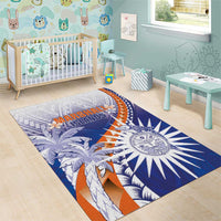 Marshall Islands Manit Day Area Rug Polynesian Tribal Tattoo Tropical Style