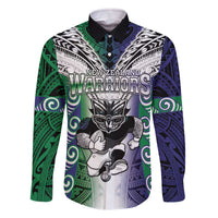 Custom New Zealand Warrior Family Matching Off Shoulder Short Dress and Hawaiian Shirt Maori Tribal Pattern
