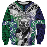 Custom New Zealand Warrior Sweatshirt Maori Tribal Pattern