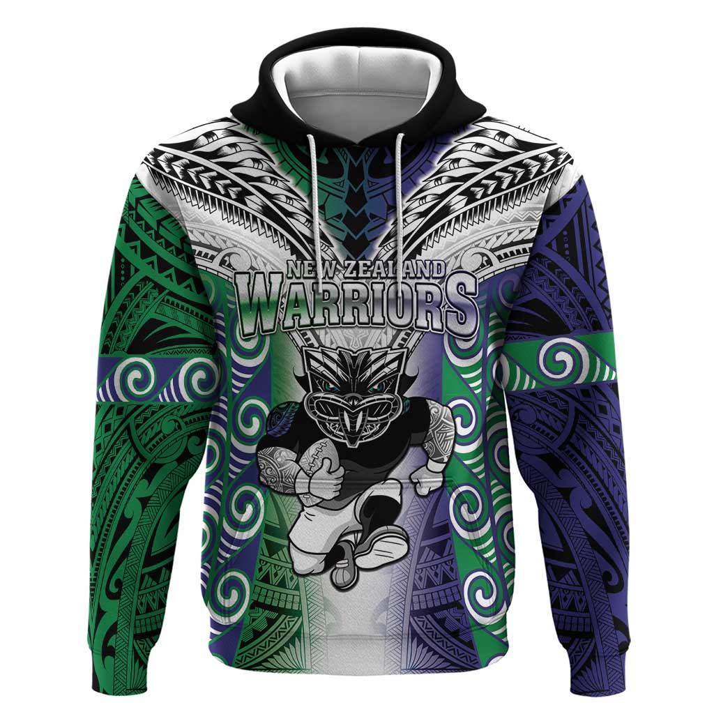 Custom New Zealand Warrior Zip Hoodie Maori Tribal Pattern