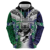 Custom New Zealand Warrior Zip Hoodie Maori Tribal Pattern