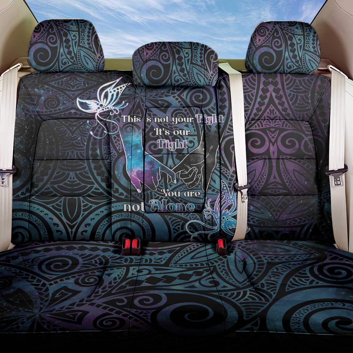 Suicide Awareness Back Car Seat Cover You Are Not Alone - Polynesian Pride