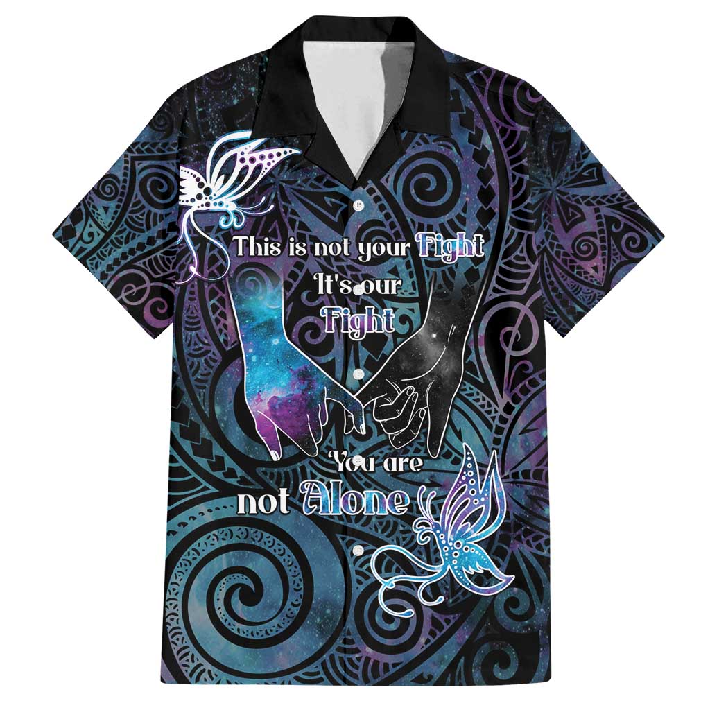 Suicide Awareness Family Matching Off Shoulder Maxi Dress and Hawaiian Shirt You Are Not Alone - Polynesian Pride
