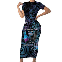 Suicide Awareness Family Matching Short Sleeve Bodycon Dress and Hawaiian Shirt You Are Not Alone - Polynesian Pride