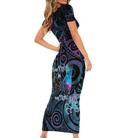 Suicide Awareness Family Matching Short Sleeve Bodycon Dress and Hawaiian Shirt You Are Not Alone - Polynesian Pride