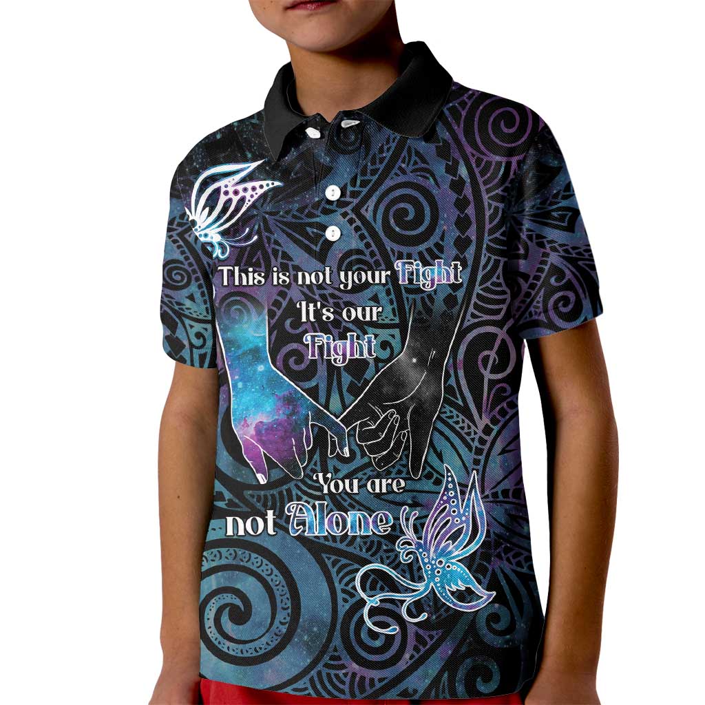 Suicide Awareness Kid Polo Shirt You Are Not Alone - Polynesian Pride