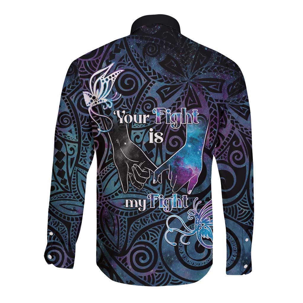 Suicide Awareness Long Sleeve Button Shirt You Are Not Alone - Polynesian Pride