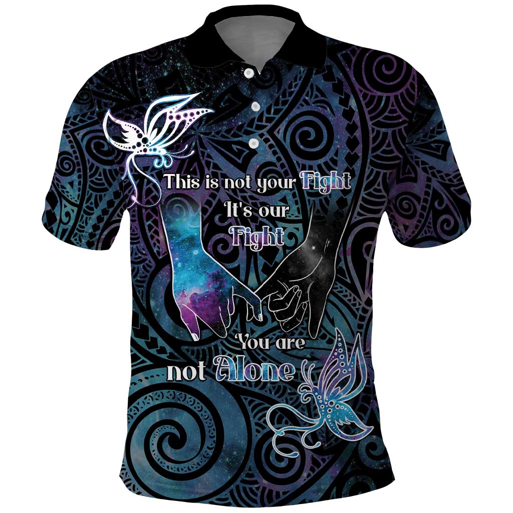 Suicide Awareness Polo Shirt You Are Not Alone - Polynesian Pride