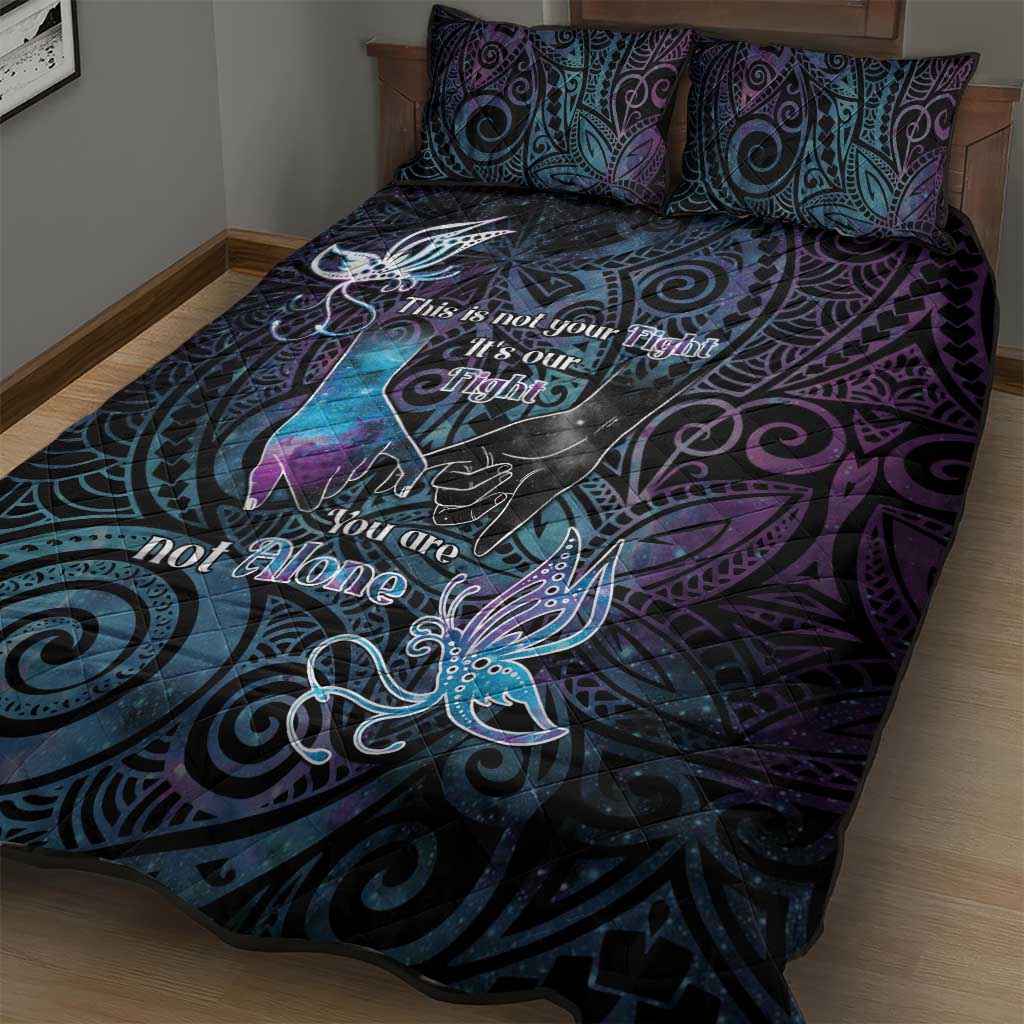 Suicide Awareness Quilt Bed Set You Are Not Alone - Polynesian Pride