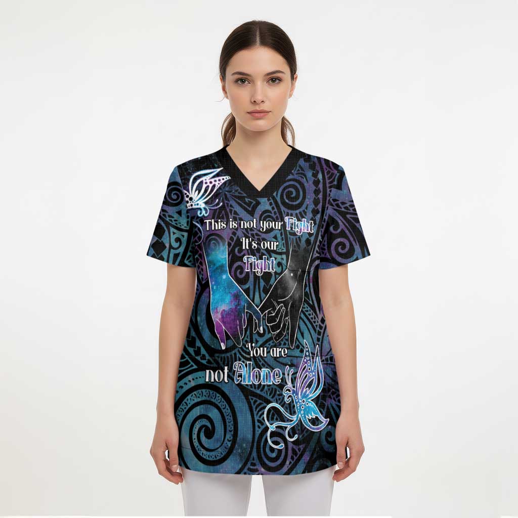 Suicide Awareness Scrub Top You Are Not Alone - Polynesian Pride
