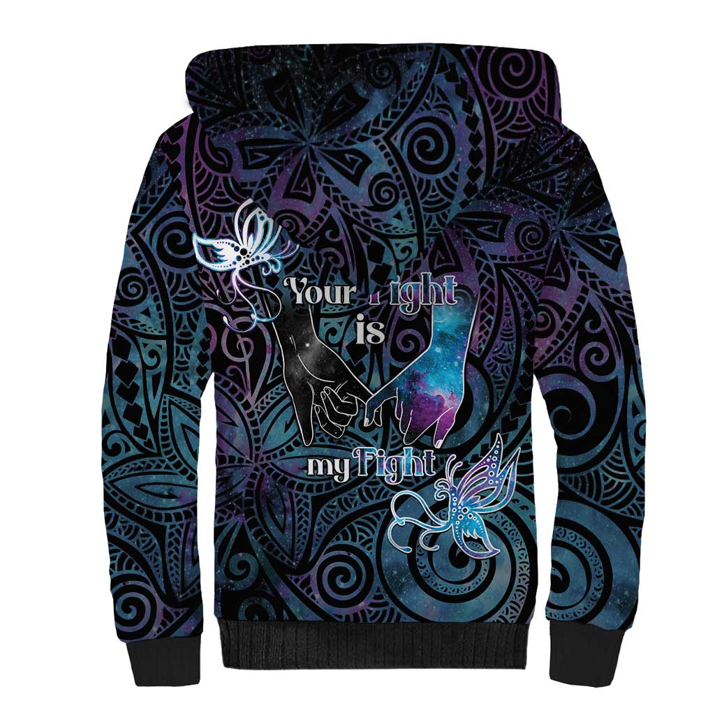 Suicide Awareness Sherpa Hoodie You Are Not Alone - Polynesian Pride