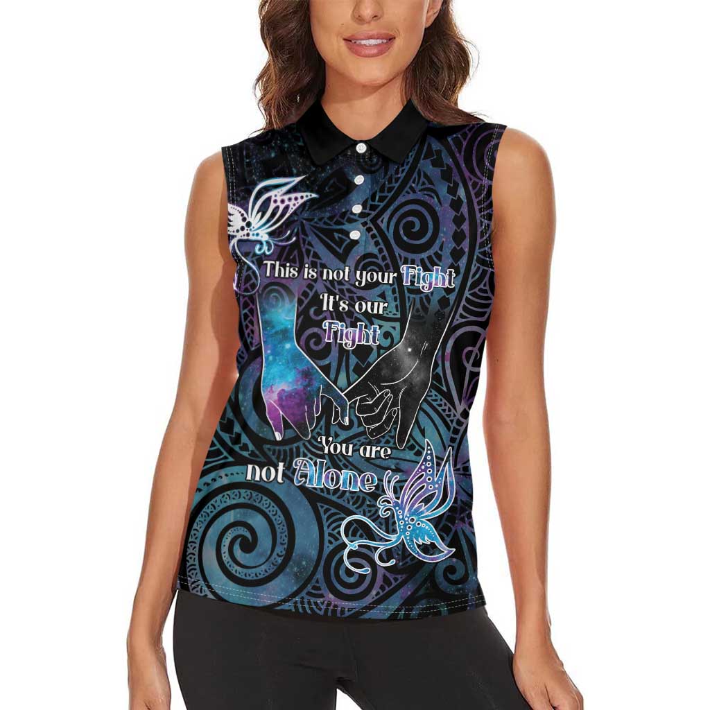 Suicide Awareness Women Sleeveless Polo Shirt You Are Not Alone - Polynesian Pride