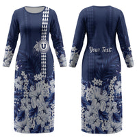 Personalized Utah State Couples Matching Long Sleeve Bodycon Dress and Hawaiian Shirt Polynesian Style LT05 - Polynesian Pride