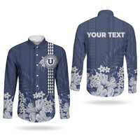 Personalized Utah State Couples Matching Off Shoulder Maxi Dress and Long Sleeve Button Shirt Polynesian Style LT05 - Polynesian Pride