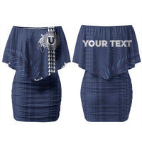 Personalized Utah State Couples Matching Off Shoulder Short Dress and Hawaiian Shirt Polynesian Style LT05 - Polynesian Pride