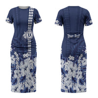 Personalized Utah State Couples Matching Short Sleeve Bodycon Dress and Hawaiian Shirt Polynesian Style LT05 - Polynesian Pride