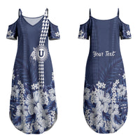 Personalized Utah State Couples Matching Summer Maxi Dress and Long Sleeve Button Shirt Polynesian Style LT05 - Polynesian Pride