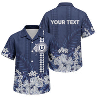 Personalized Utah State Family Matching Mermaid Dress and Hawaiian Shirt Polynesian Style LT05 Son's Shirt Blue - Polynesian Pride