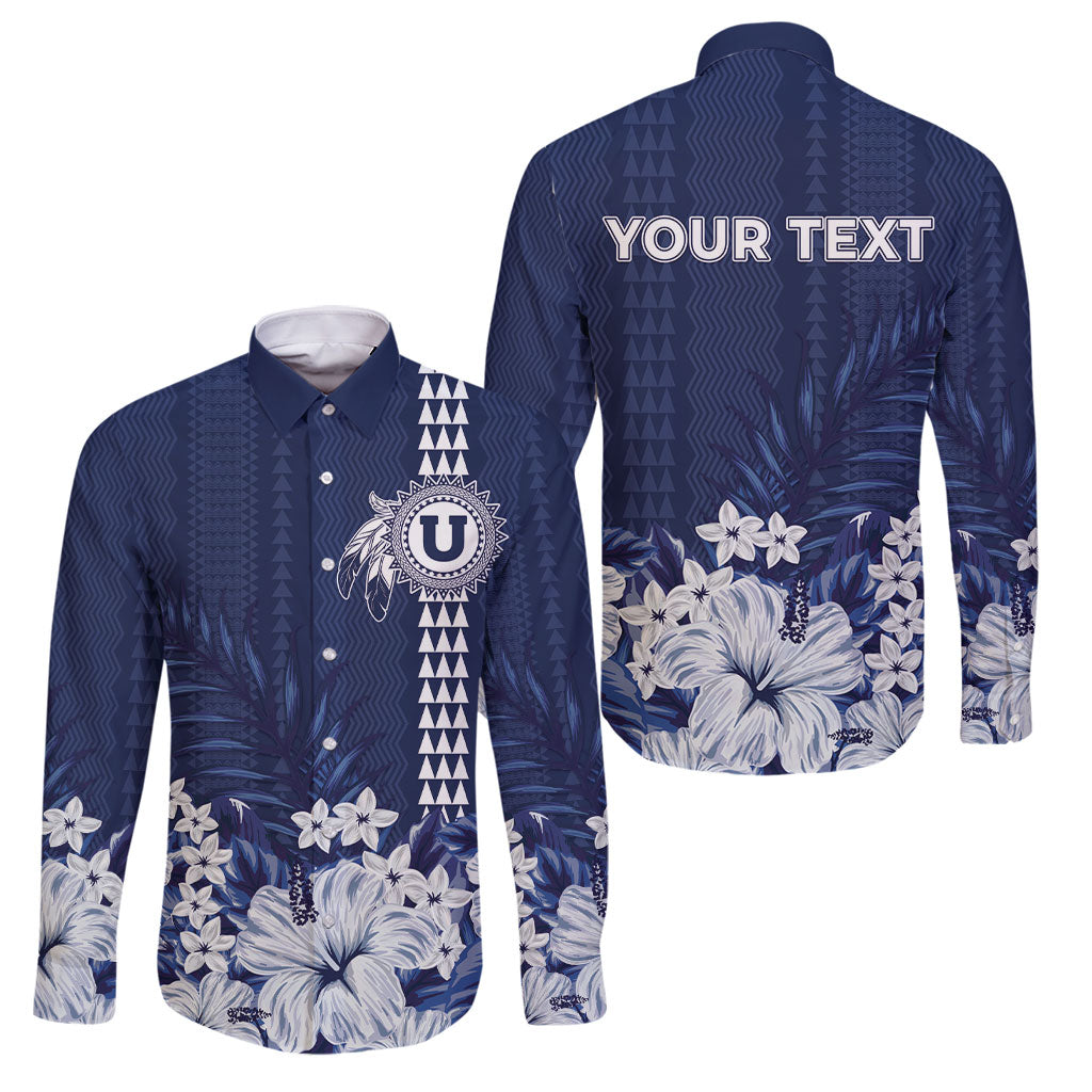 Personalized Utah State Family Matching Puletasi and Hawaiian Shirt Polynesian Style LT05 Dad's Shirt - Long Sleeve Blue - Polynesian Pride