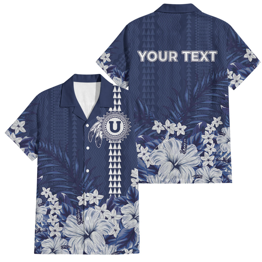 Personalized Utah State Family Matching Tank Maxi Dress and Hawaiian Shirt Polynesian Style LT05 Dad's Shirt - Short Sleeve Blue - Polynesian Pride