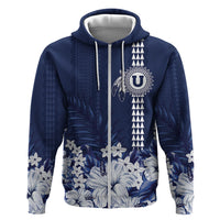 Personalized Utah State Hoodie Polynesian Style LT05 Zip Hoodie Blue - Polynesian Pride