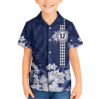 Personalized Utah State Kid Hawaiian Shirt Polynesian Style LT05 Kid Blue - Polynesian Pride