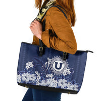 Utah State Leather Tote Bag Polynesian Style LT05 Blue - Polynesian Pride