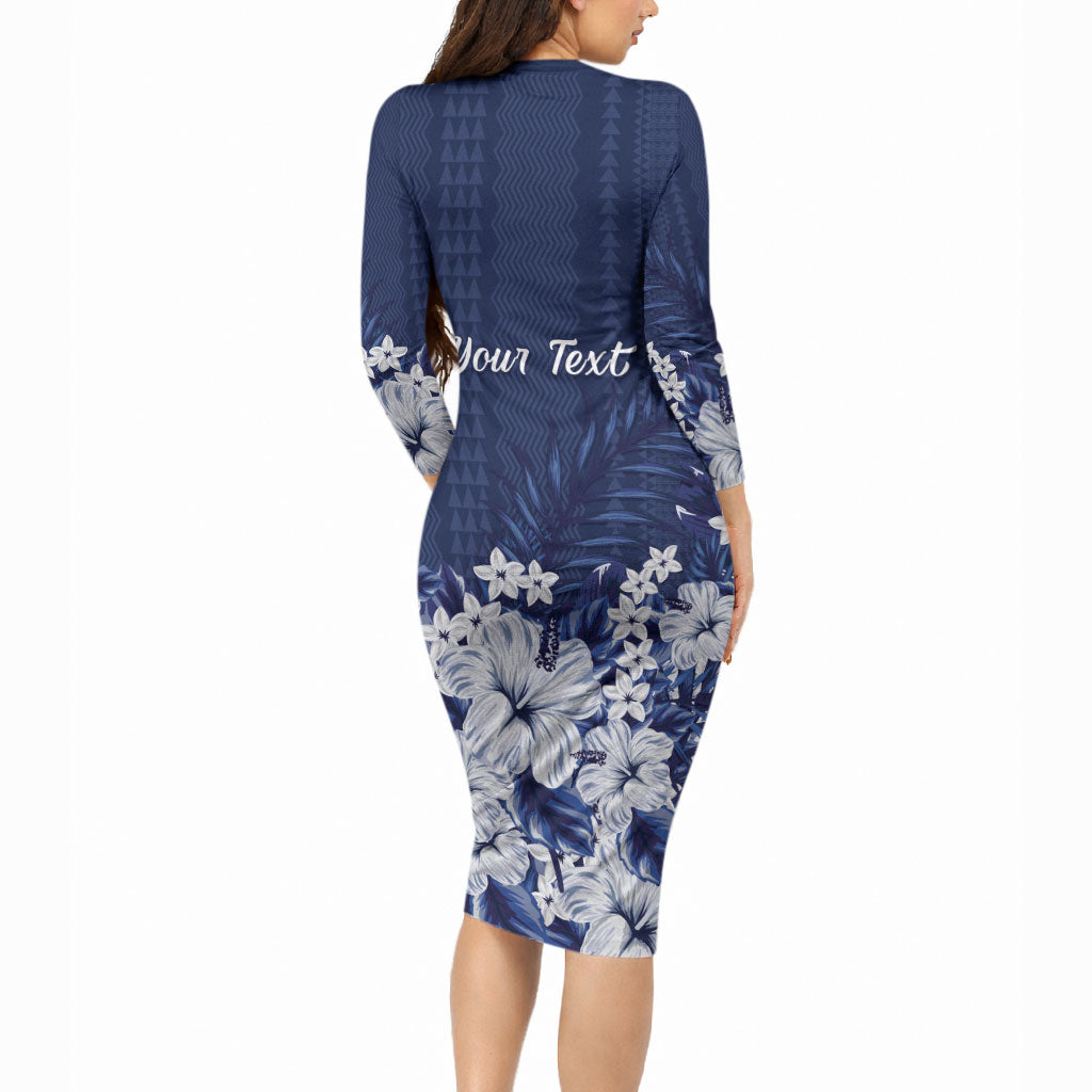 Personalized Utah State Long Sleeve Bodycon Dress Polynesian Style LT05 - Polynesian Pride