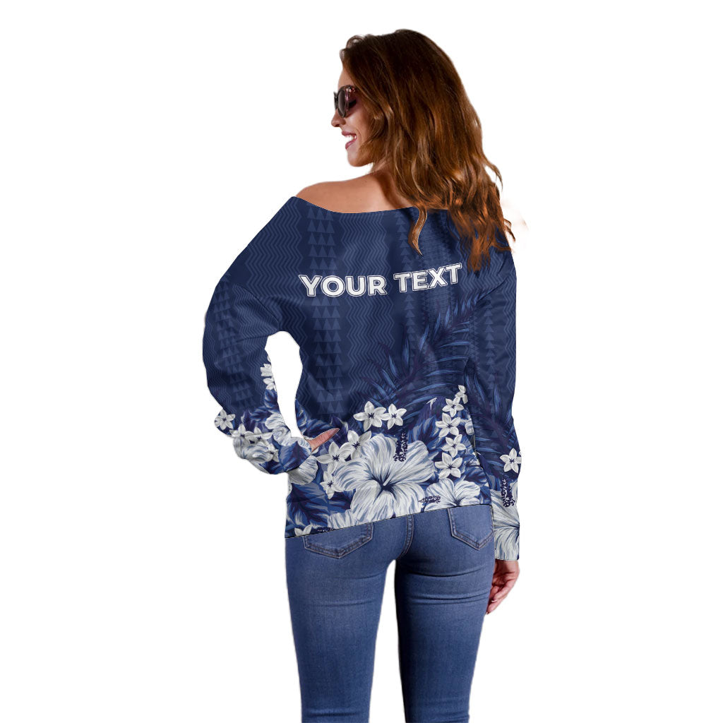 Personalized Utah State Off Shoulder Sweater Polynesian Style LT05 - Polynesian Pride