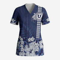 Personalized Utah State Scrub Top Polynesian Style LT05 Adult Blue - Polynesian Pride
