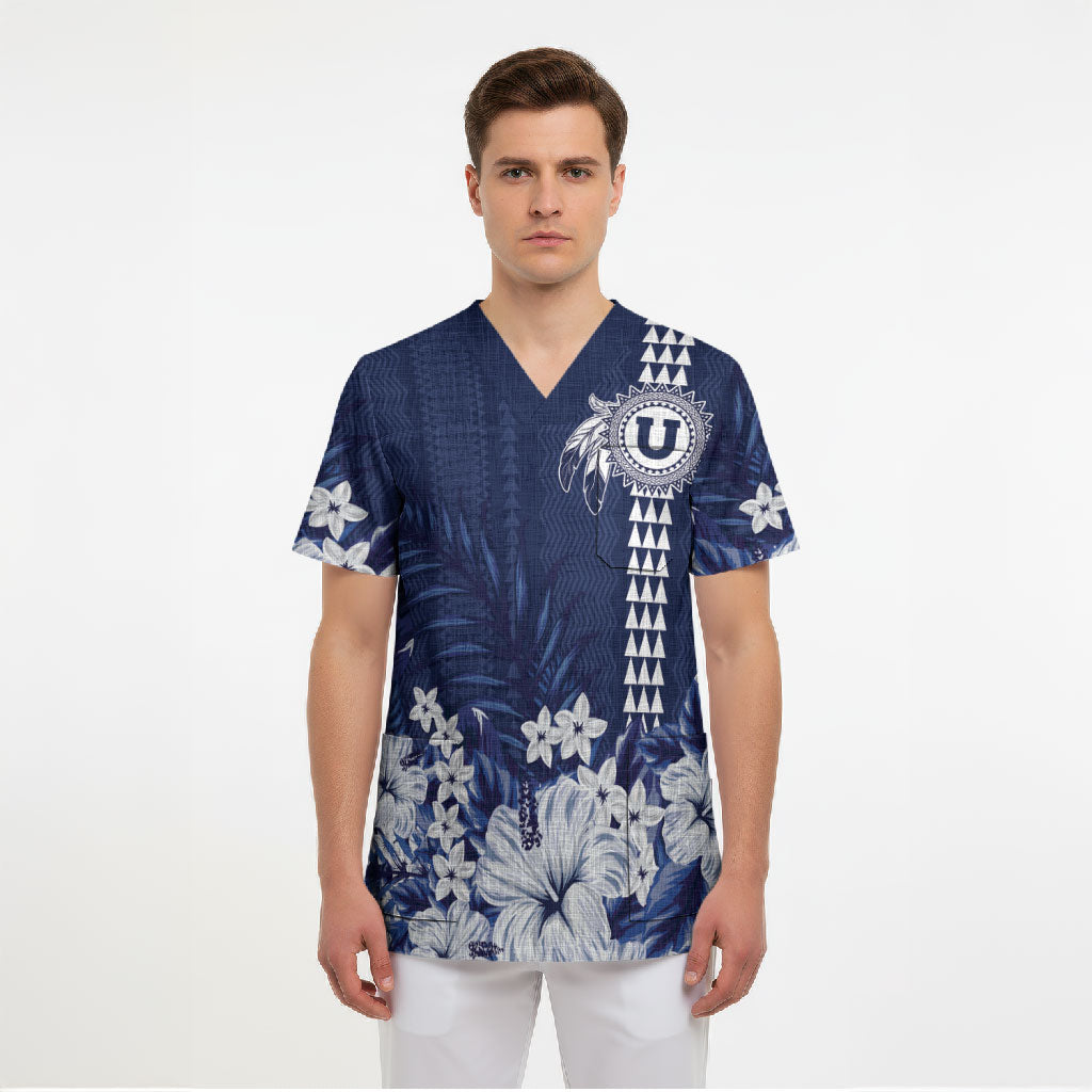 Personalized Utah State Scrub Top Polynesian Style LT05 - Polynesian Pride