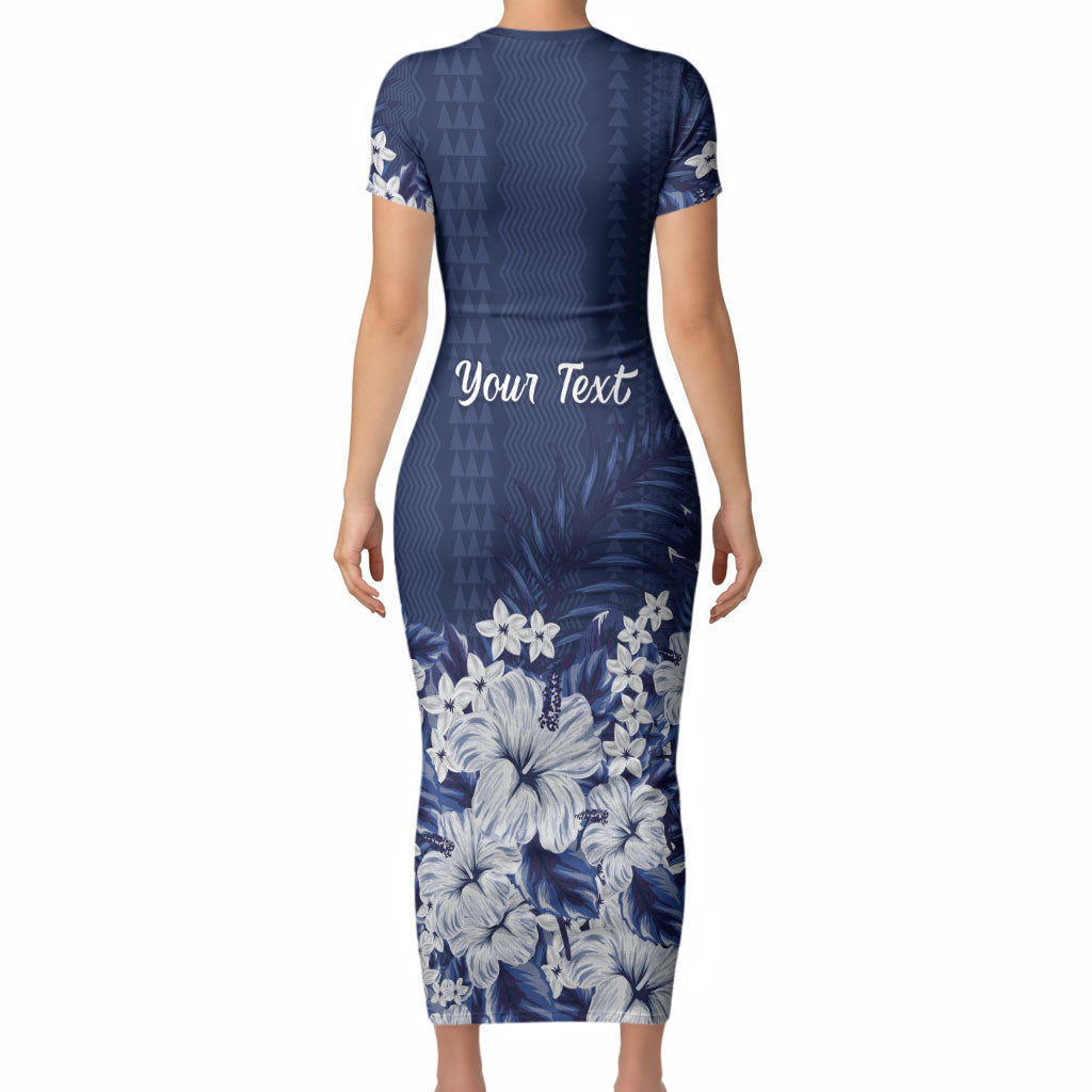 Personalized Utah State Short Sleeve Bodycon Dress Polynesian Style LT05 - Polynesian Pride