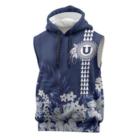 Personalized Utah State Sleeveless Hoodie Polynesian Style LT05 Blue - Polynesian Pride