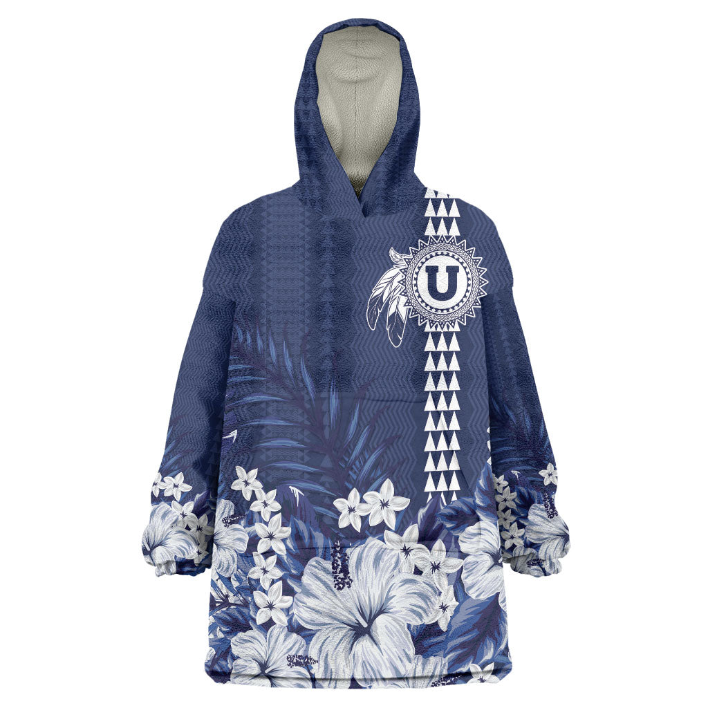 Personalized Utah State Wearable Blanket Hoodie Polynesian Style LT05 One Size Blue - Polynesian Pride
