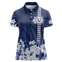 Personalized Utah State Women Polo Shirt Polynesian Style LT05 Female Blue - Polynesian Pride