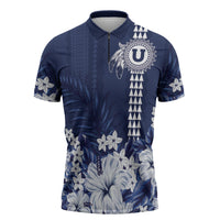 Personalized Utah State Zipper Polo Shirt Polynesian Style LT05 Blue - Polynesian Pride
