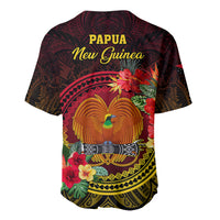 Papua New Guinea Baseball Jersey Coat Of Arms Tropical Flowers Polynesian Pattern LT05 - Polynesian Pride
