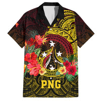 Personalized Papua New Guinea Kid Hawaiian Shirt Coat Of Arms Tropical Flowers Polynesian Pattern LT05 Kid Yellow - Polynesian Pride