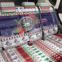 American Samoa Christmas Back Car Seat Cover Poinsettia La Maunia Le Kilisimasi