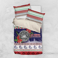 American Samoa Christmas Bedding Set Poinsettia La Maunia Le Kilisimasi LT05 US Twin 172cm x 218cm White - Polynesian Pride