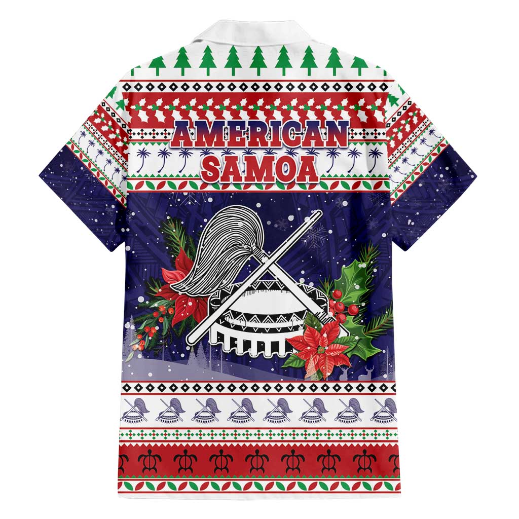 American Samoa Christmas Family Matching Long Sleeve Bodycon Dress and Hawaiian Shirt Poinsettia La Maunia Le Kilisimasi